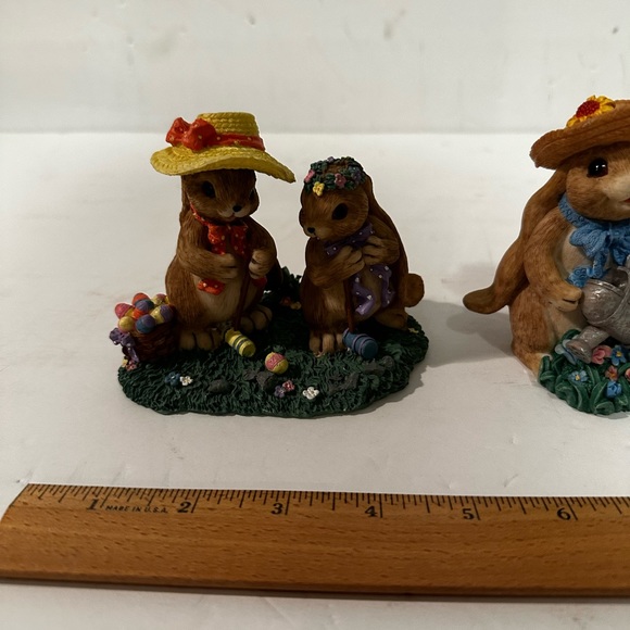 Vintage Mervyns 1998 Bunny Family Figurines Lot of 3 new Easter bunnies - Picture 10 of 11